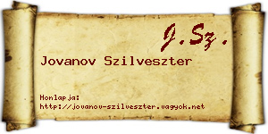 Jovanov Szilveszter névjegykártya